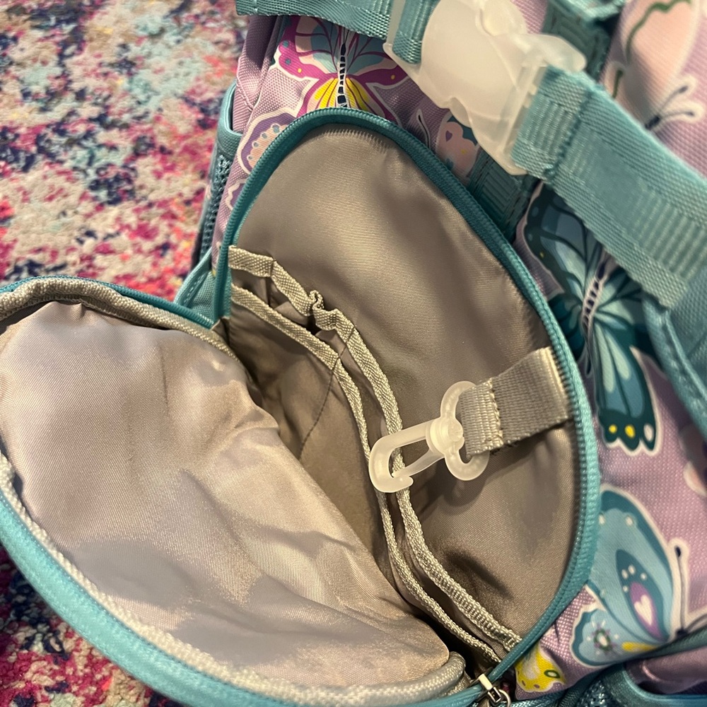 Pottery Barn Kids Butterfly Backpack in Pink and Blue Mackenzie small NWT glow - Picture 5 of 9